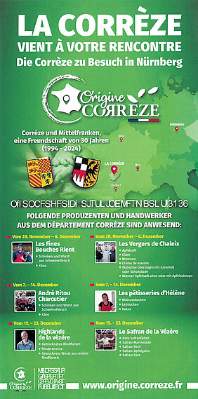 Flyer mit Text und Motiven