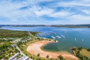 Luftaufnahme vom Brombachsee, Foto: TV Fränkisches Seenland/multimaps360° 