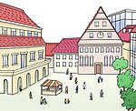 Symbolbild: Marktplatz in einer Stadt