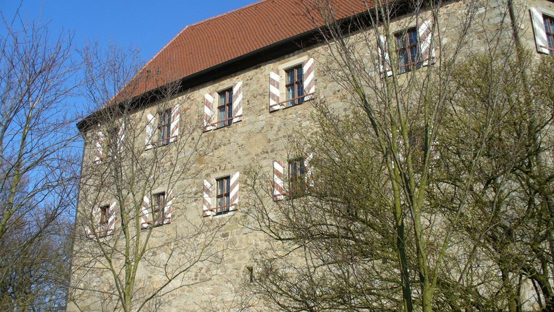 Bild der Burg Hoheneck aus der Totalen.