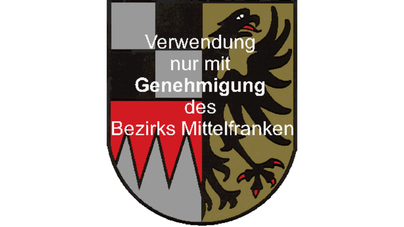 Das Wappen des Bezirks Mittelfranken.