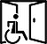 Icon: Breite Tür und Rollstuhlfahrer