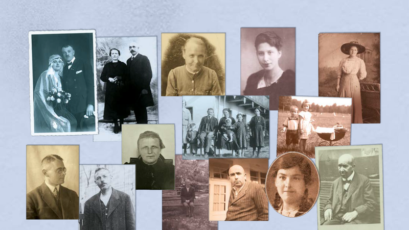 Collage von verschiedenen historischen Portraits von Opfern des Nationalsozialismus